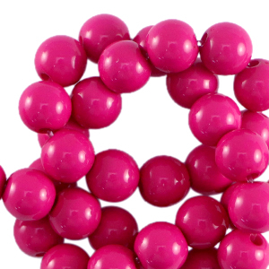 6 mm acryl kralen shiny Fuchsia pink