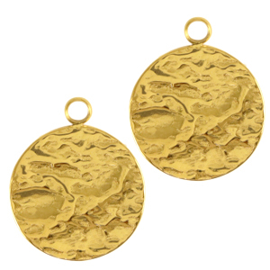 Roestvrij stalen (RVS) Stainless steel bedels 14mm Goud