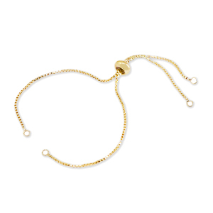 Onderdelen DQ metaal semi armband met smart bead stopper Goud (nikkelvrij)