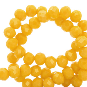 Top Facet kralen 6x4mm disc Yellow flash-pearl shine coating