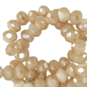 Top Facet kralen 4x3mm disc Chadwick brown-pearl shine coating