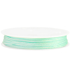Macram&eacute; draad gevlochten 1mm Neo mint green metallic
