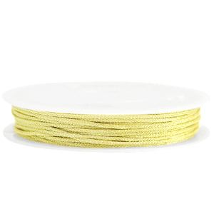 Macram&eacute; draad gevlochten 1mm Yellow gold metallic
