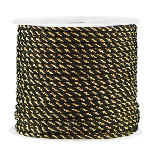 Macram&eacute; draad twisted 2mm Gold-black