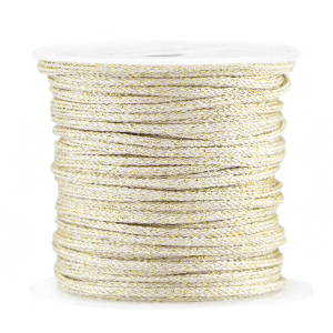 Macram&eacute; draad gevlochten 2mm Gold-ivory