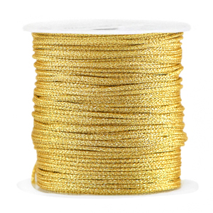 Macram&eacute; draad gevlochten 1mm Gold metallic