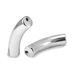Acryl kralen tube Silver