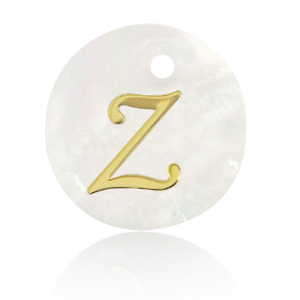 Schelp hangers specials letter Z Gold-white (natuurlijke kleur)
