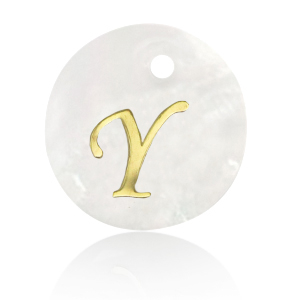 Schelp hangers specials letter Y Gold-white (natuurlijke kleur)
