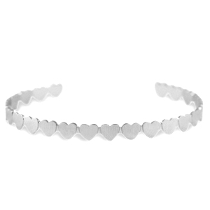 Roestvrij stalen (RVS) Stainless steel armbanden hart Silver