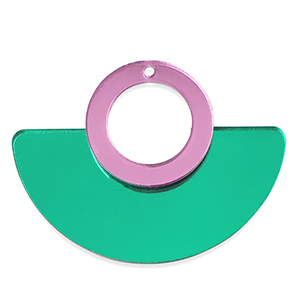 Statement hangers Metallic green-pink