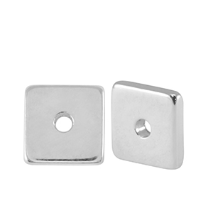 Kralen DQ metaal disc square 7mm Antiek zilver (nikkelvrij)