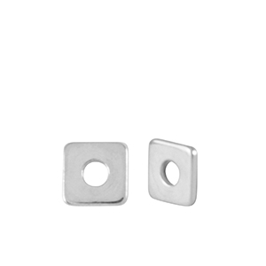 Kralen DQ metaal disc square 4mm Antiek zilver (nikkelvrij)