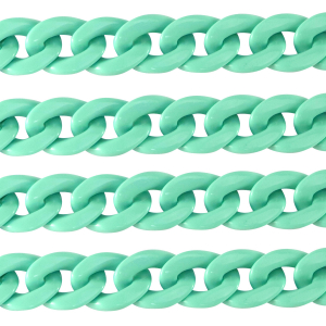 Acrylic chain 22mm shiny Turquoise green