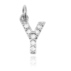 Brass TQ metaal bedels initial Y Silver