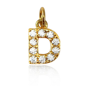 Brass TQ metaal bedels initial D Gold