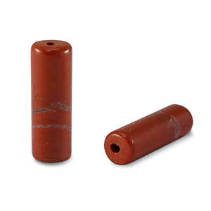 Natuursteen kralen jaspis tubes Rust red