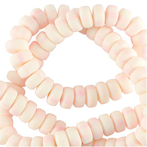 Polymeer kralen rondellen 7mm Gentle pink