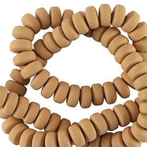 Polymeer kralen rondellen 7mm Brown