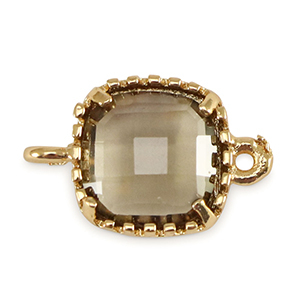 Tussenstukken van crystal glas vierkant Black diamond-gold