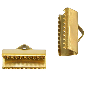 Roestvrij stalen (RVS) stainless steel onderdelen lintklem 13mm Gold