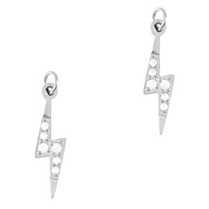 Roestvrij stalen (RVS) Stainless steel bedels bliksem Silver