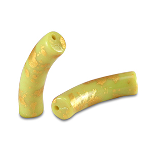 Acryl kralen tube shiny Lime green-gold