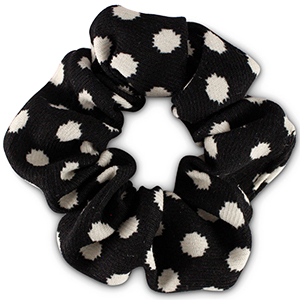 Scrunchies haarelastiek dots Black-white