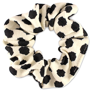 Scrunchies haarelastiek dots White-black