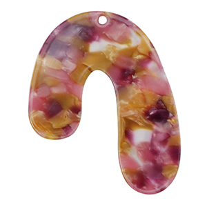 Resin hangers organic Pink-purple gold