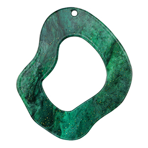 Resin hangers organic glitter Multicolor green