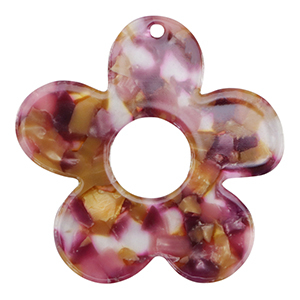 Resin hangers bloem Pink-purple gold