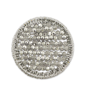 Gehaakte hanger met facetkraaltjes 35mm Grey