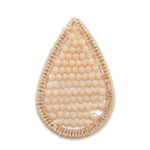 Gehaakte hanger met facetkraaltjes druppel Peachy rose