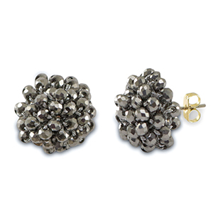 Top facet oorbellen met oogje Silver