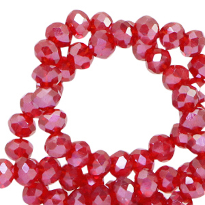 Top Facet kralen 4x3mm disc Raisin torte red-pearl shine coating