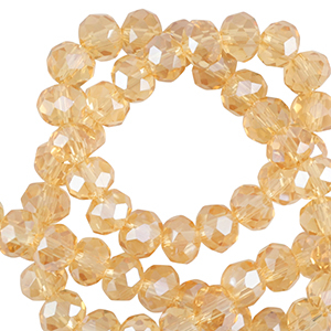 Top Facet kralen 4x3mm disc Marigold yellow-pearl shine coating