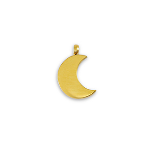 Roestvrij stalen (RVS) Stainless steel bedels La Luna maan Gold
