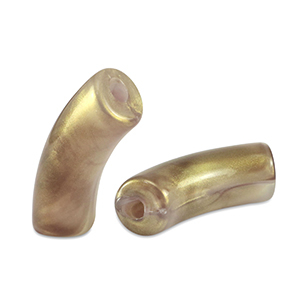 Acryl tube kralen shiny Golden taupe