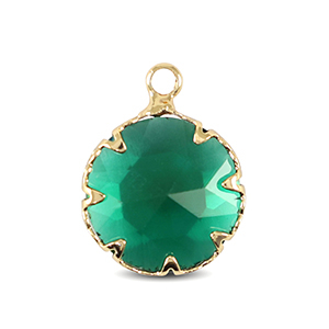 Hangers van Crystal Glass 13mm Classic green-gold