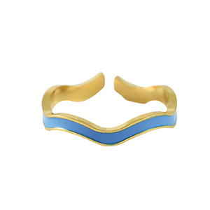 Roestvrij stalen (RVS) Stainless steel ringen Gold-blue