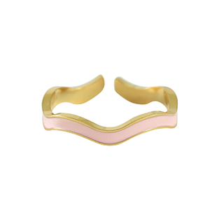 Roestvrij stalen (RVS) Stainless steel ringen Gold-light pink