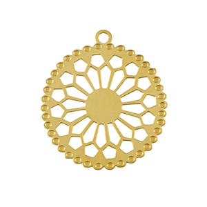 Roestvrij stalen (RVS) Stainless steel bedels bohemian 20mm Gold