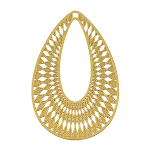 Roestvrij stalen (RVS) Stainless steel bedels bohemian druppel Gold