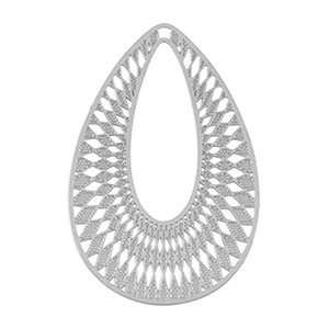 Roestvrij stalen (RVS) Stainless steel bedels bohemian druppel Silver