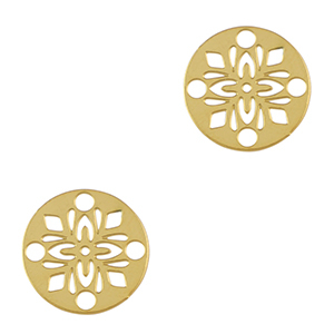 Roestvrij stalen (RVS) Stainless steel bedels tussenstuk bohemian 14mm Gold