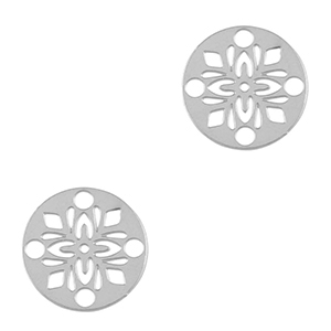 Roestvrij stalen (RVS) Stainless steel bedels tussenstuk bohemian 14mm Silver