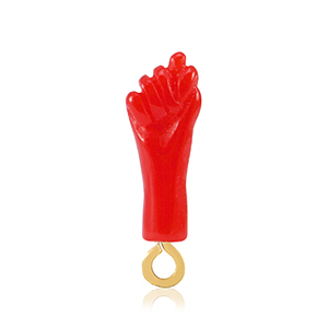 Resin hangers "Mano Fico" Red-gold