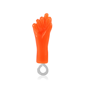 Resin hangers "Mano Fico" Neon orange-silver