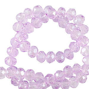 Top Facet kralen 4x3mm disc Light orchid purple